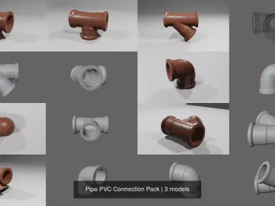 Pipe PVC Connection Pack 3D Model Collection