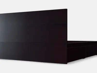 MALM Bed frame high w 4 storage boxes 17 Low-poly 3D model