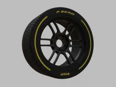 Miniature Enkei RPF1RS Rim and Tire - 3D Print - No Textures 3D print model