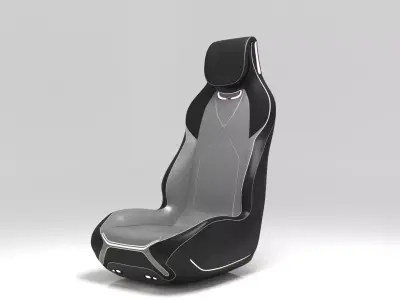 Futuristic Car Seat  Low-poly 3D model