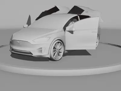 Tesla Model X 2019 Red Car 3D model