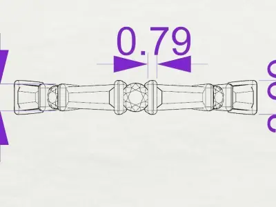 Wedding ring Baguette for 3D  print 3D print model