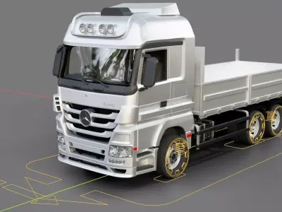 Mercedes Benz Actros Flatbed Truck 3D model