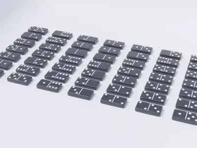 Domino Tile Collection Low-poly 3D model