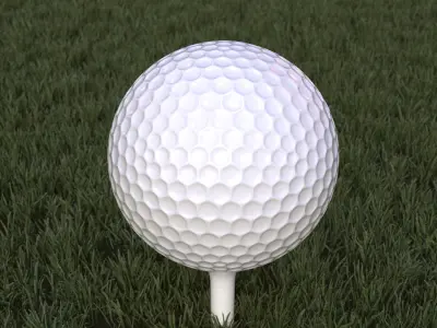 Golf Ball And Tee 3D model