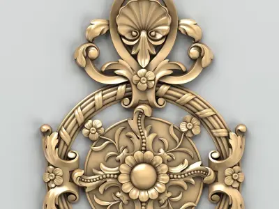 Carved decor central 008 3D model