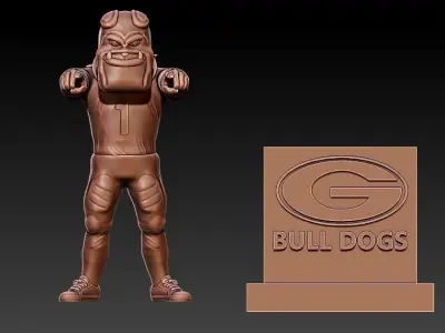 GEORGIA BULLDOGS FOOTBALL MASCOT STATUE - 3D PRINT 3D print model