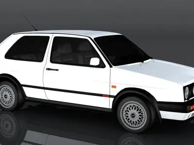 Volkswagen Golf GTI mk1 Low-poly 3D model