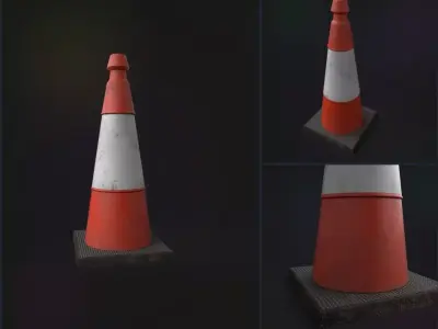 Traffic Cone Free low-poly 3D model get