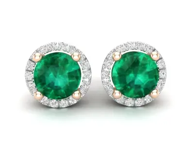 AV 601 Diamond Halo Earrings 3D print model