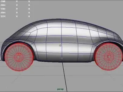 Car Concept Body Mercedes and Google AAA Low-poly 3D model