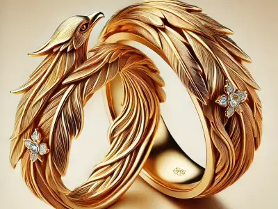 Phoenix Gold Wedding Ring Design 3D print model