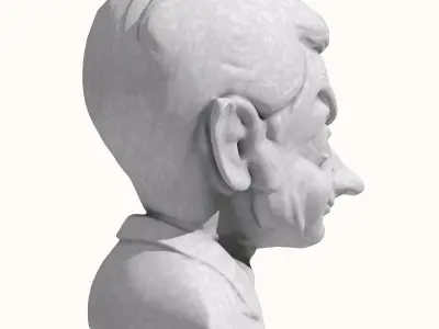 Mr Bean Bust Sculpture 3D model