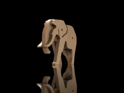 Wooden Animal Toy  Elephant 3D model
