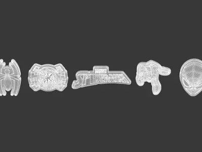 Jibbitz Spider Man 5 Pack For Crocs 3D model