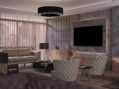 living room interior 3D model get