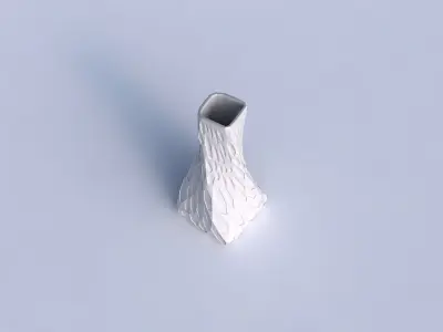 Vase twisted squeezed quadratic with crystal dents 3D print model