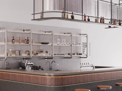 Contemporary Bar Counter 3D model