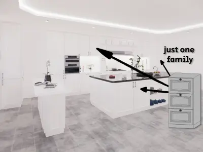 KITCHEN CABINETS - revit family - million possibilities Low-poly 3D model