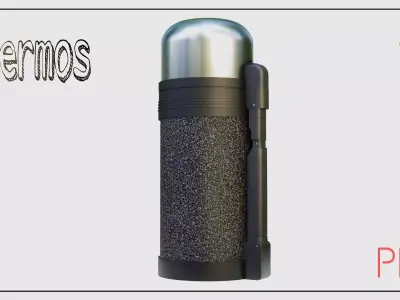 Thermos stainless steel water bottle 3D model