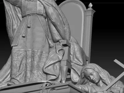 Pope sculpture 3d scene 3D model