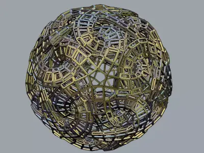 Linked Star Sphere Bars Free 3D print model
