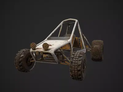 Abandoned Rusty Vehicles Pack 8 In 1 Low-poly 3D model