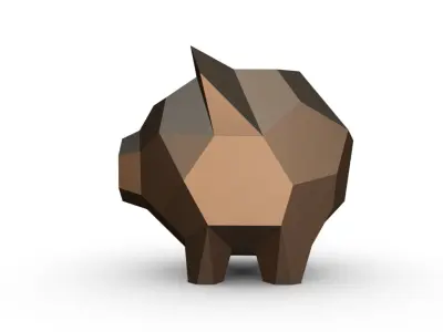 piggy bank low poly 3D print model