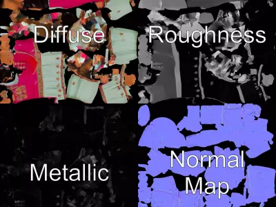 Vibrant Ethnic Dress model pack Low-poly 3D model