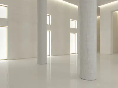 Luxury Building Entrance Lobby 3D model