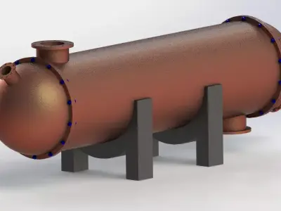 Heat exchanger type shell and tube 3D print model