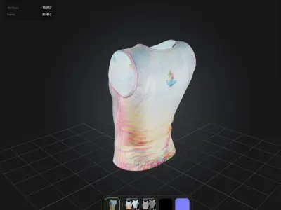 Male tank tops Summer PBR 4K Low-poly 3D model