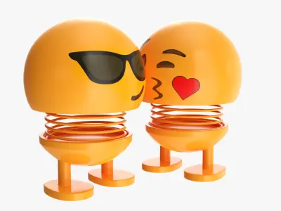 Car spring toy figure kiss 3D model