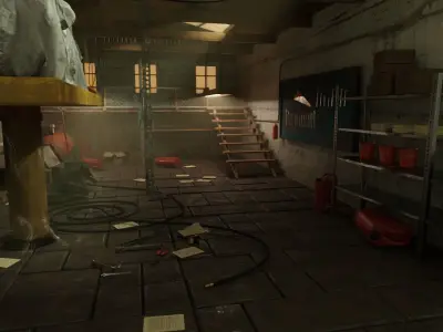 Abandoned Garage Scene 3D model