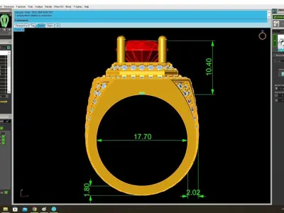 Luxury Pave Diamond Ring with Large Center Stone for Men  3822 3D print model