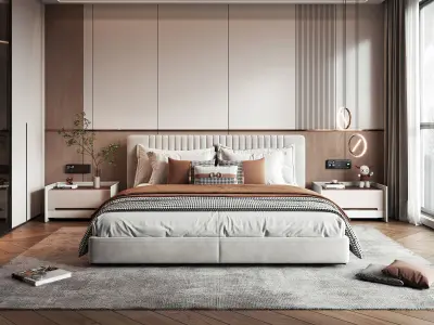 Modern luxury style bedroom 3D model 3D model