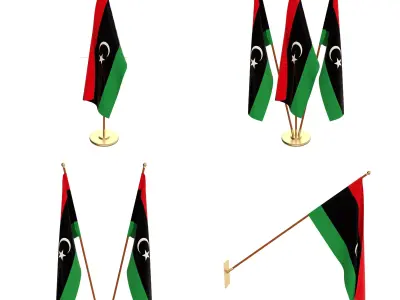 Libya Flag Pack 3D model