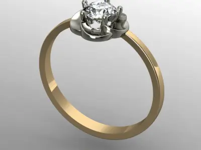 engagement ring  flower 3D print model