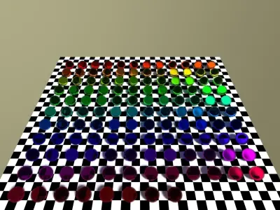 Marbles rainbow of colored circles Low-poly 3D model