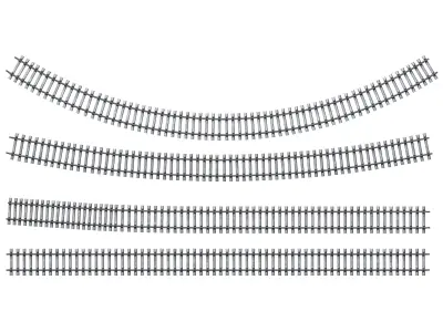 Railroad track set 1520mm 3D model