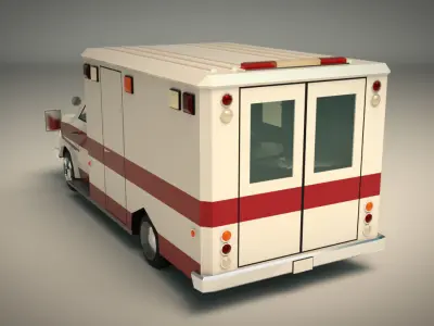 Low Poly Ambulance 02 Low-poly 3D model