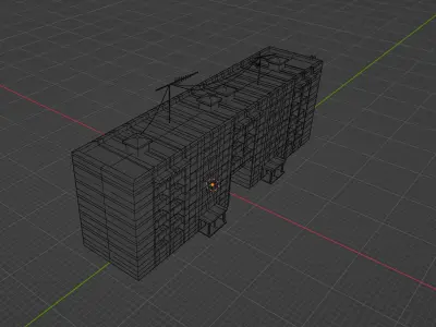 Soviet Panel Building Low-poly 3D model
