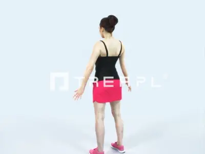 Dream E Animated Rigged Sports Woman Low-poly 3D model