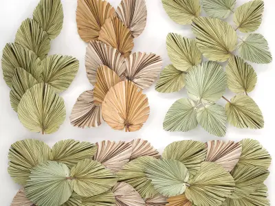 Wall panel made of dry palm leaves 226 3D model