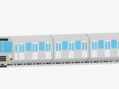 Cartoon Metro Subway Train Low-poly 3D model