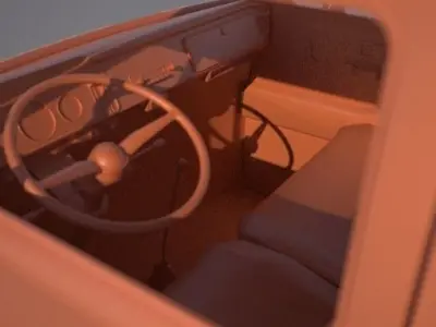 Volkswagen Kombi 1970 printable scale 1 to 10 3D print model