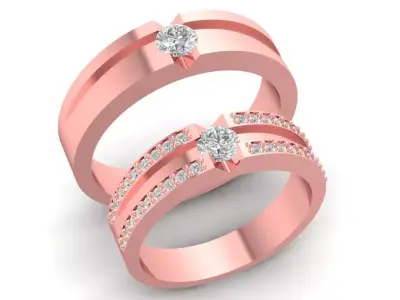 Elegant Crossover Double Band Ring Jewelry Design  2954 3D print model
