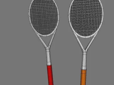Racket two tennis rackets Low-poly 3D model
