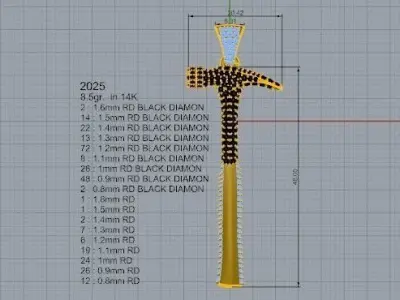 Hammer Pave Pendant 2025 3D print model