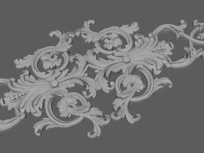 Central decor ornament for furniture 3D model 1062